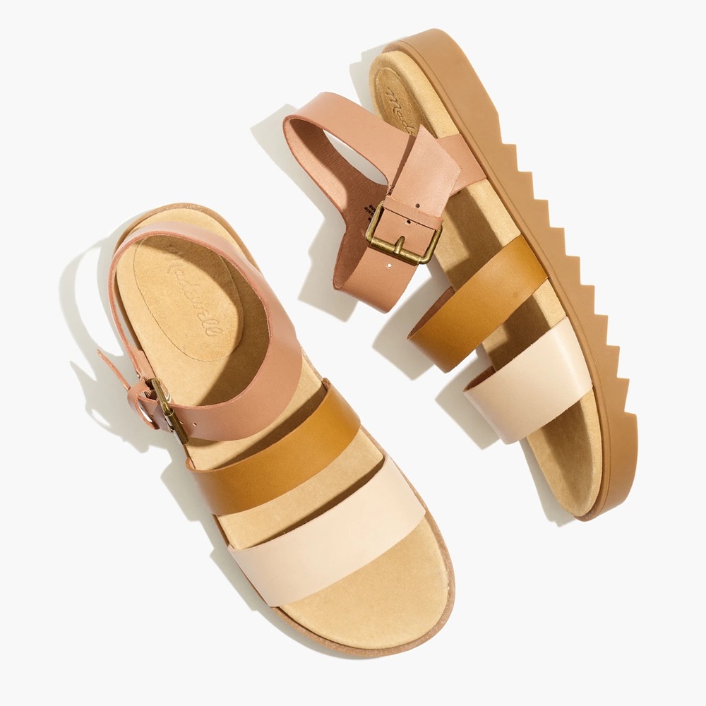 Madewell The Addie Sandal in Colorblock ND957 9 shoes
